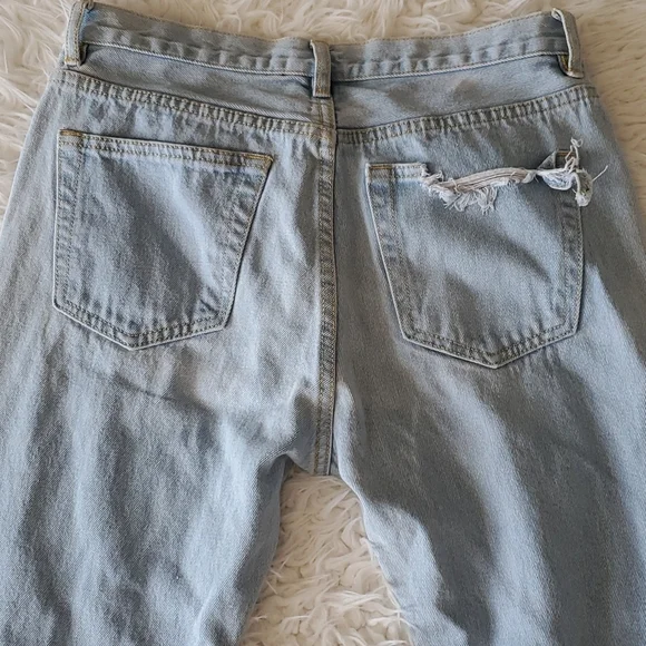Brandy Melville Distressed Denim Pants Long Size Small - Picture 12 of 16